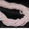 Natural Rose Quartz Micro Faceted Roundel Beads Strand Length is 13 Inches & Sizes from 2.5mm approx.